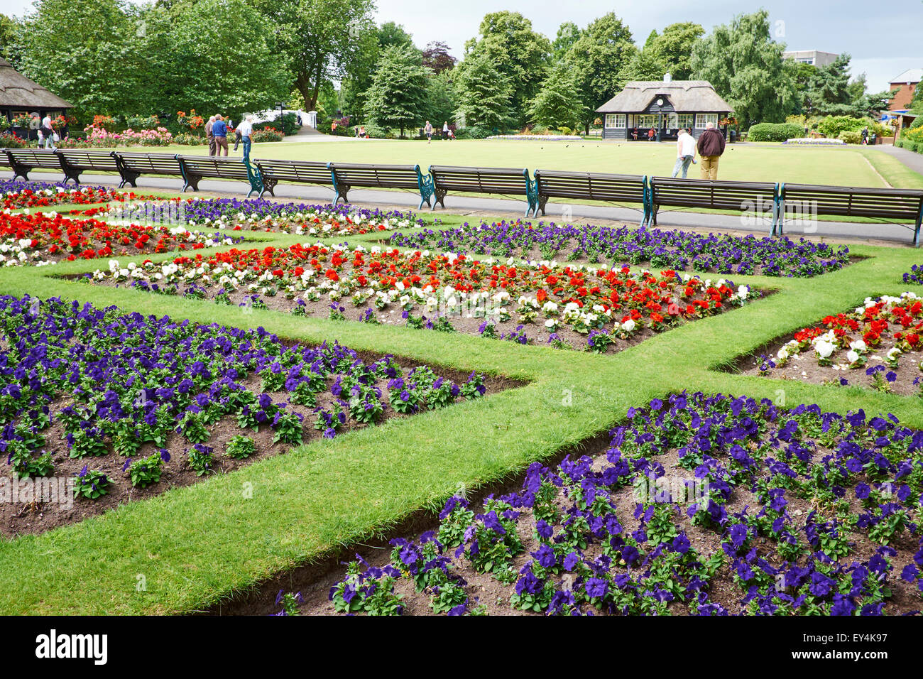 Flowers In Front Of The Bowling Green Victoria Park Stafford