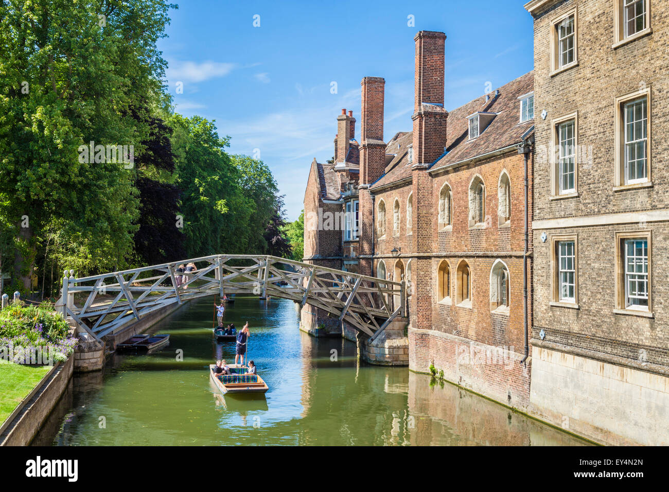 Mathematical Bridge at Queens College Cambridge University Cambridgeshire England UK GB EU Europe Stock Photo
