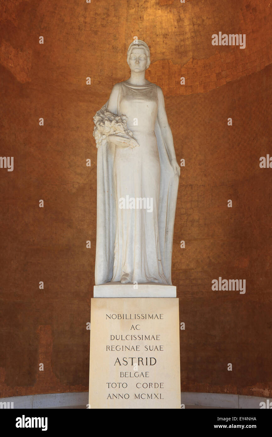 Statue of Queen Consort Astrid of the Belgians in Brussels, Belgium Stock Photo