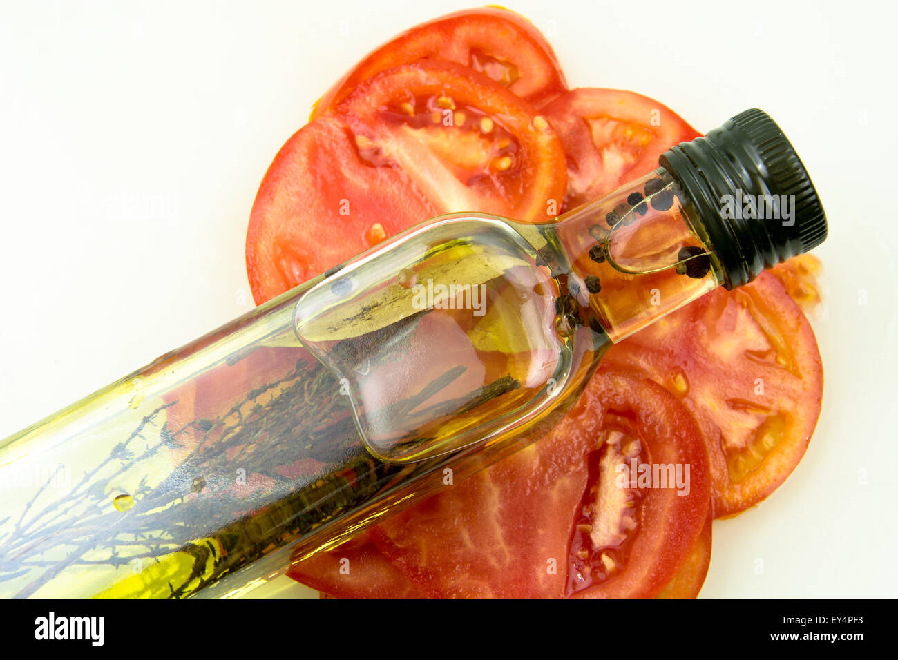 Slice of tomato in summer Stock Photo