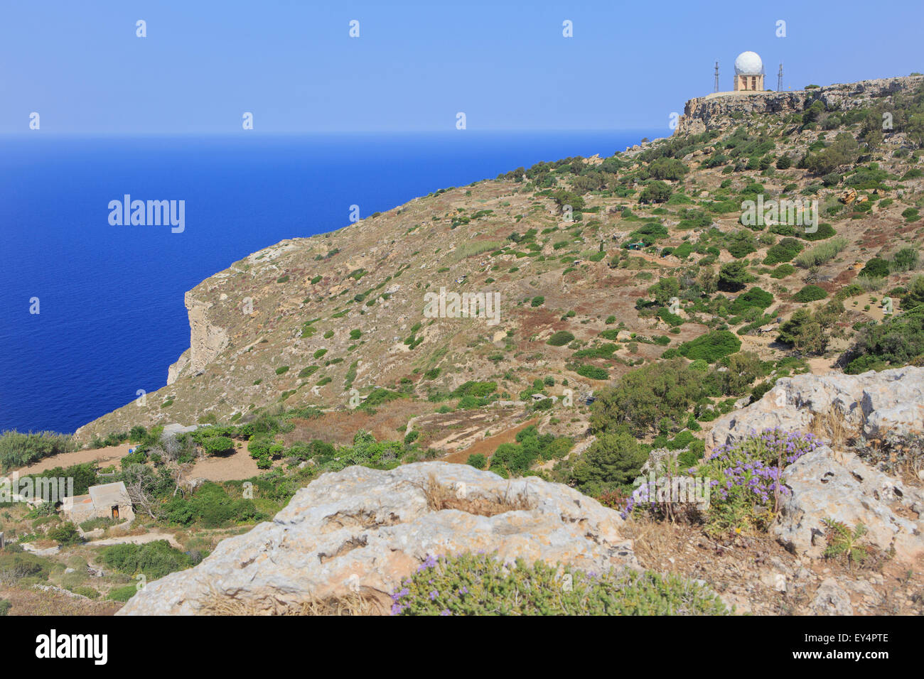 The radar station at the Dingli Cliffs in Malta Stock Photo Alamy
