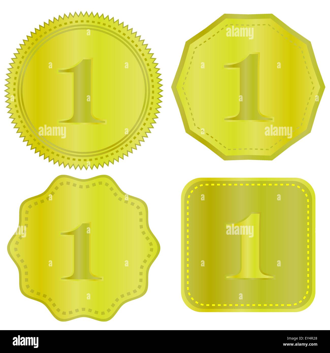 Gold Medal Icons Stock Vector Image & Art - Alamy
