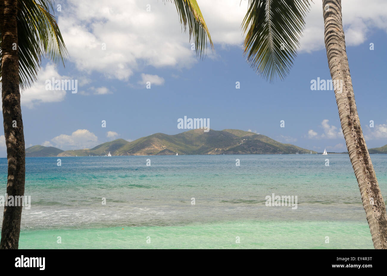 Jost Van Dyke, from Tortola, Virgin Islands Stock Photo