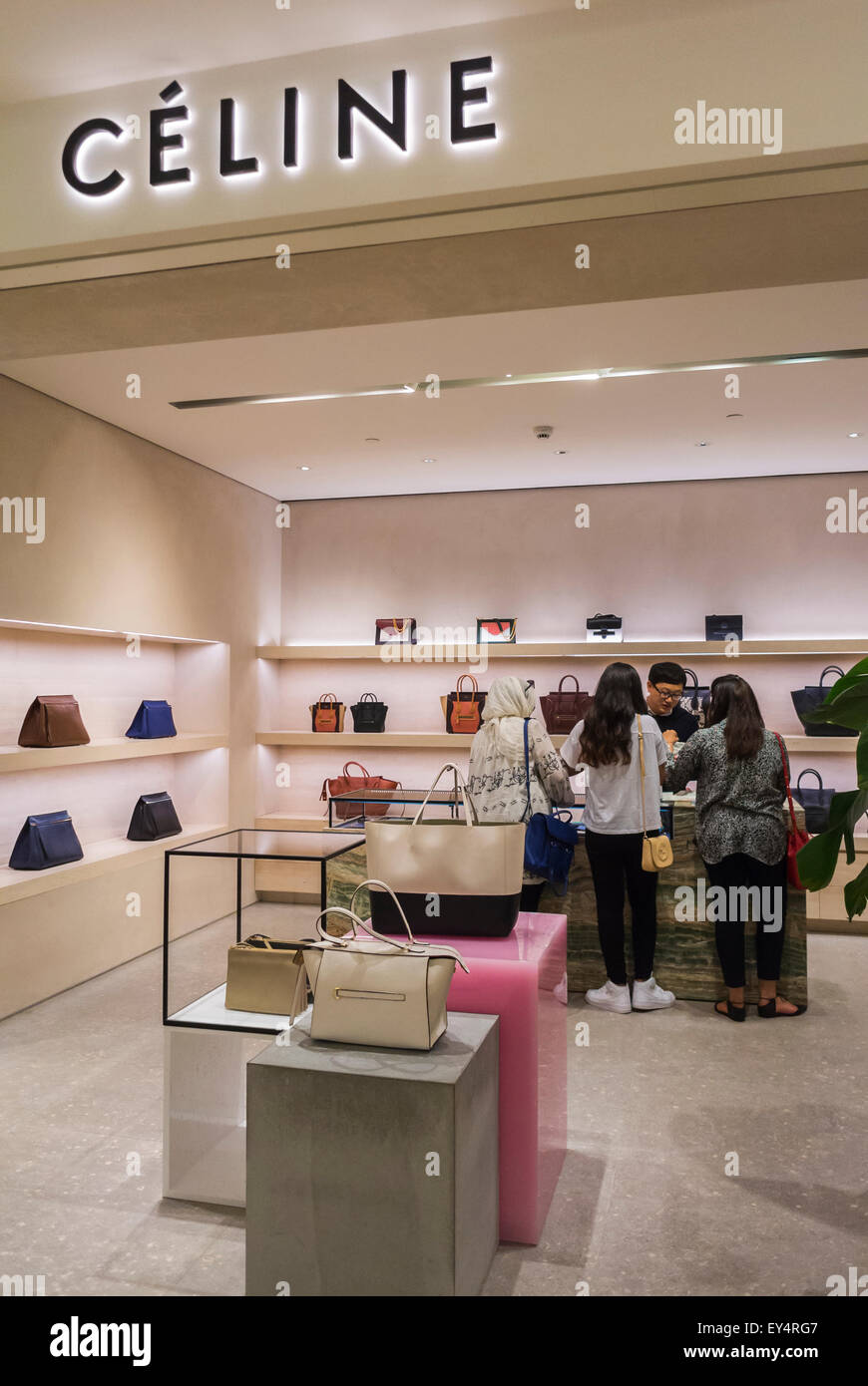 Paris, France, Luxury Fashion Brands Shopping in French Department Store,  Le Bon Marché, "Celine" mode labels, au bon marche Stock Photo - Alamy