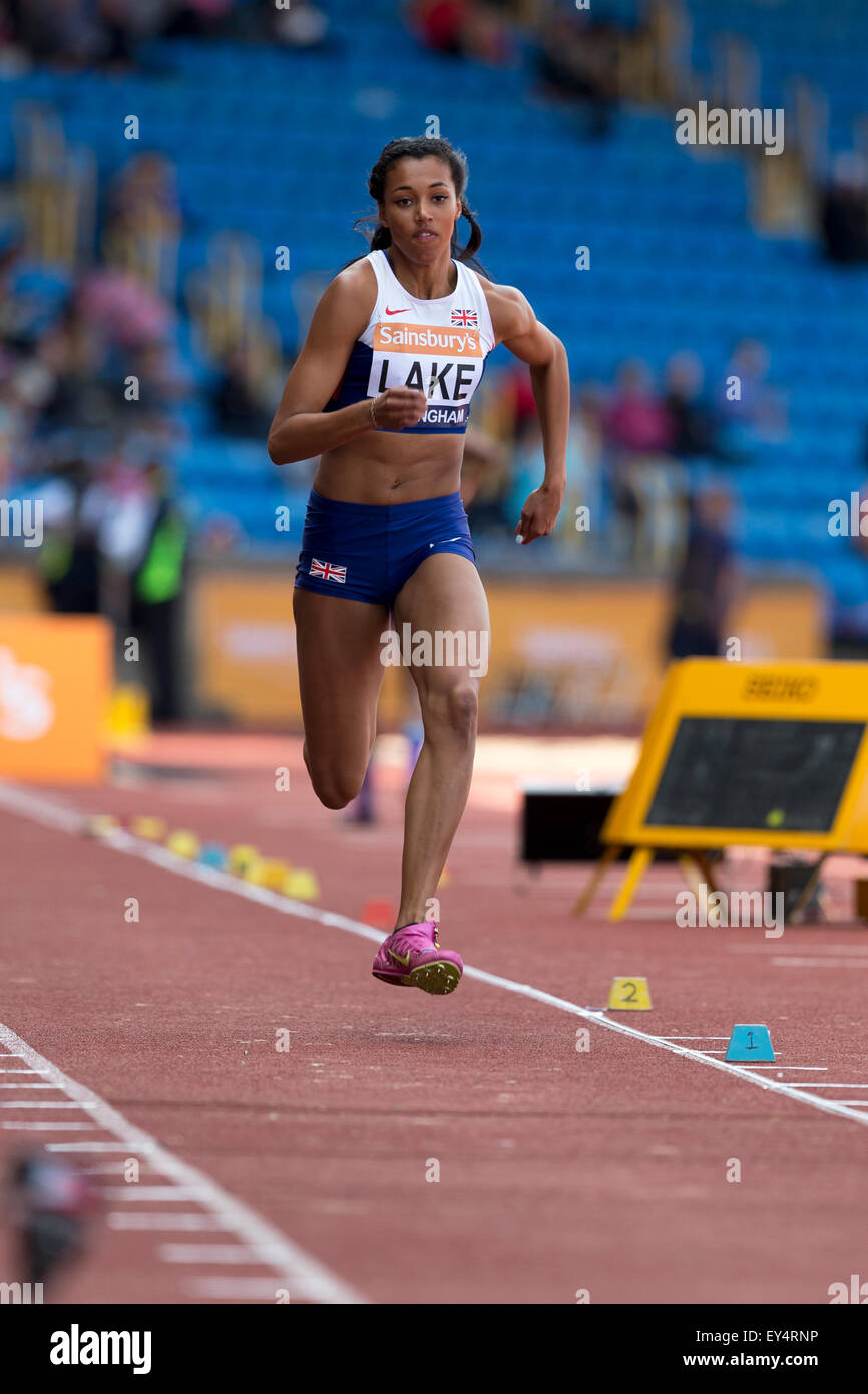 Morgan LAKE competing in the women's Long Jump, 2014 Sainsbury's