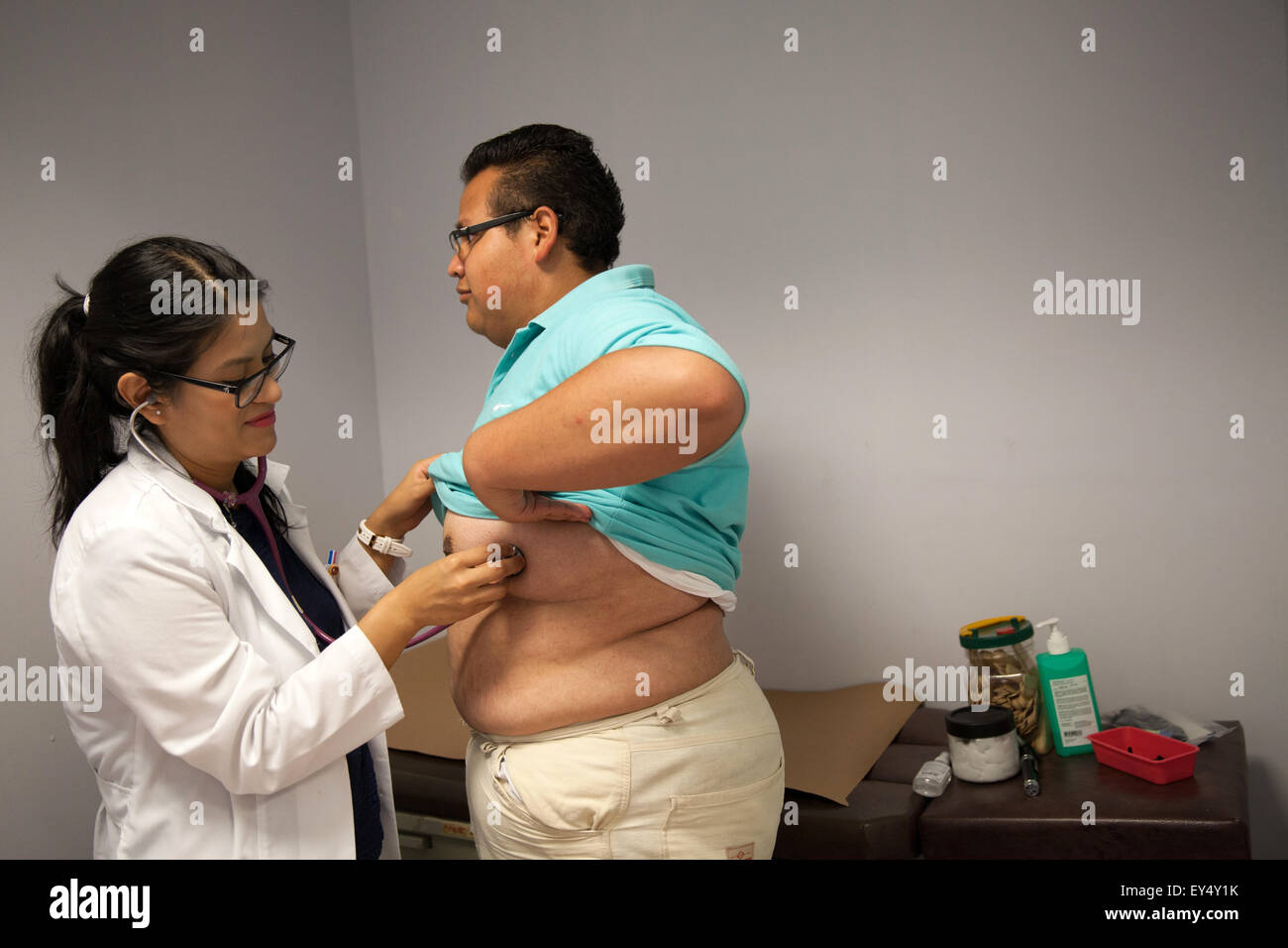 Childhood obesity in Mexico Stock Photo