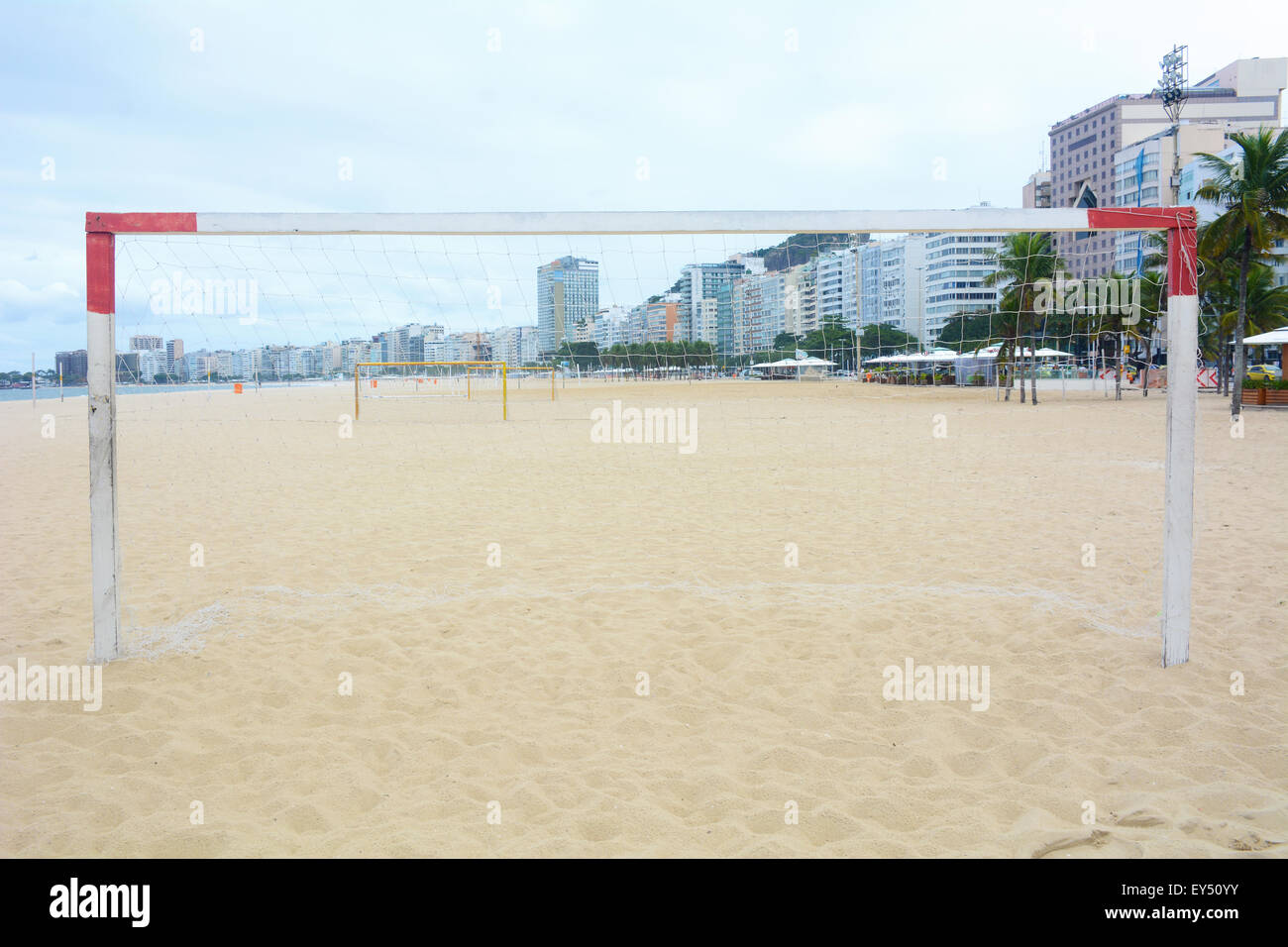 Soccer or football goal on the beach Stock Photo Alamy