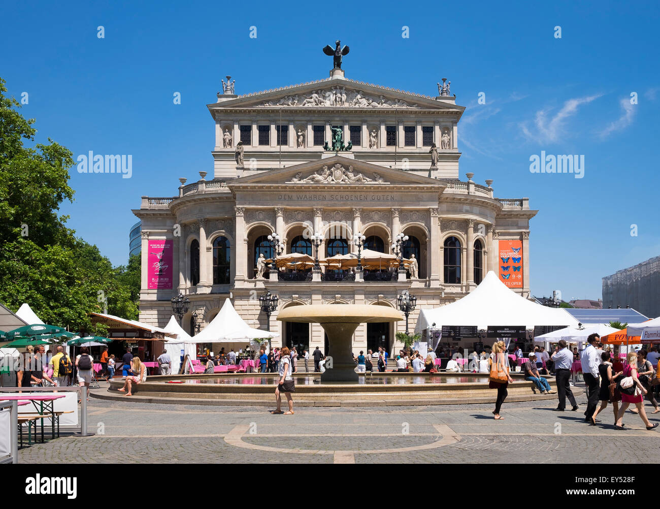 Alte Oper opera house, Opernplatz Festival, Frankfurt am Main, Hesse, Germany Stock Photo