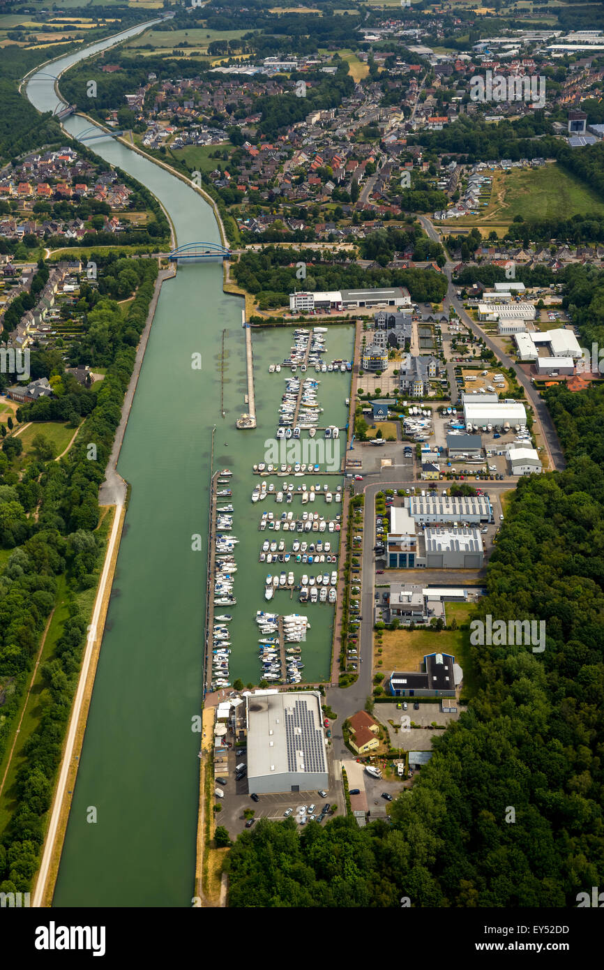 Bergkamen-Rünthe Marina, Datteln-Hamm Canal, Bergkamen, Ruhr district, North Rhine-Westphalia, Germany Stock Photo