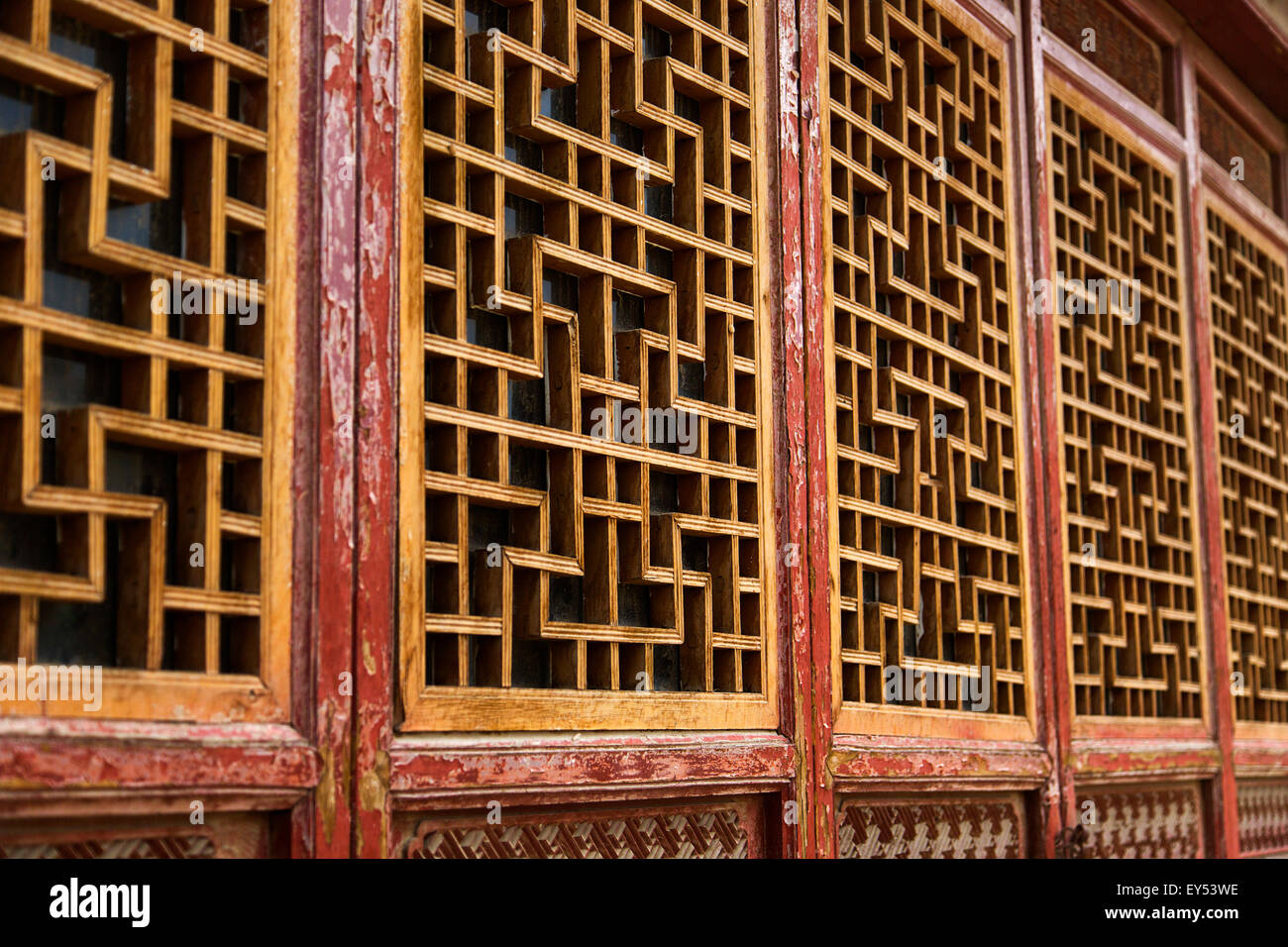 Chinese ancient wooden window Stock Photo Alamy