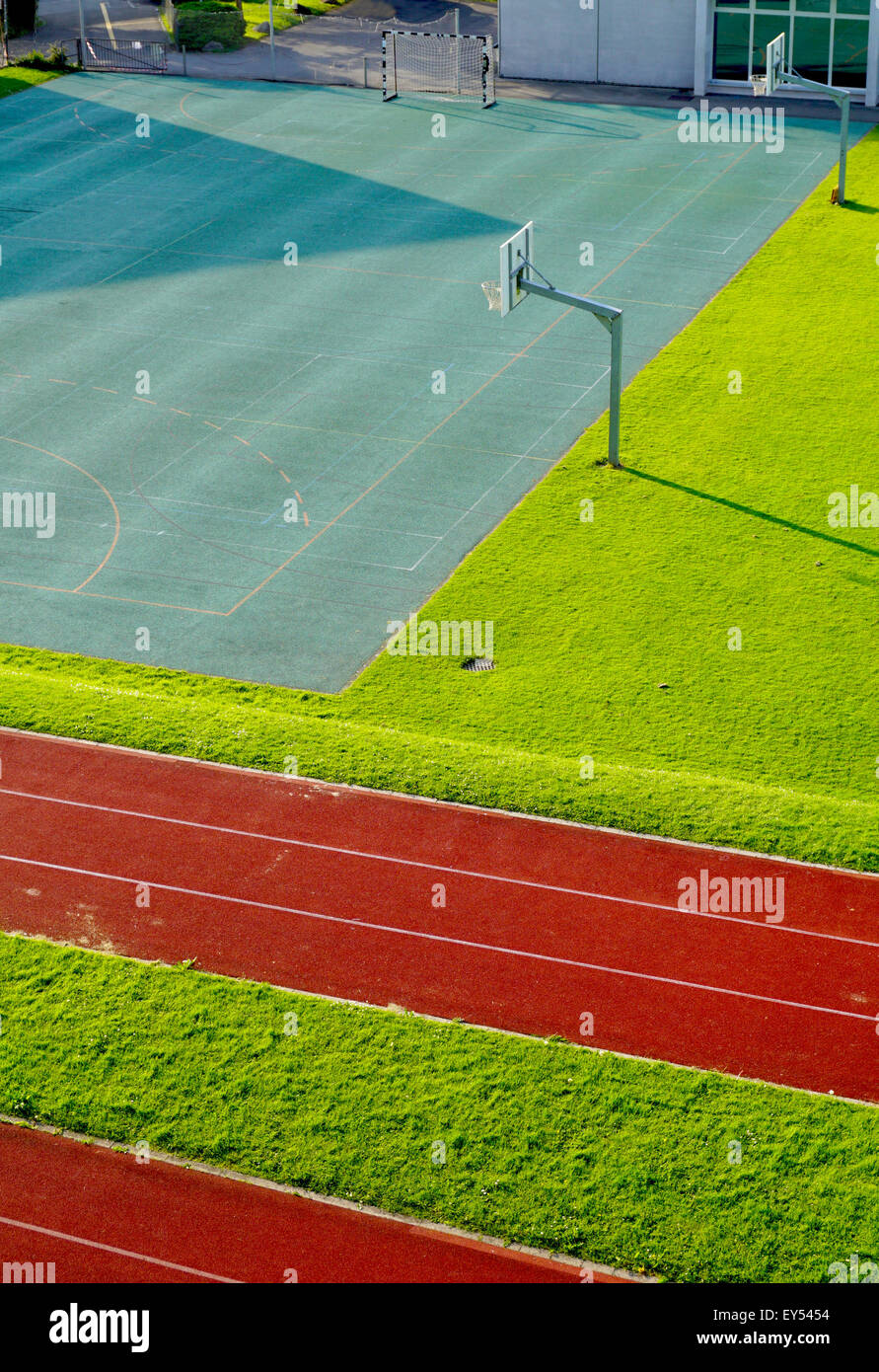 Running Track and basketball court Stock Photo Alamy