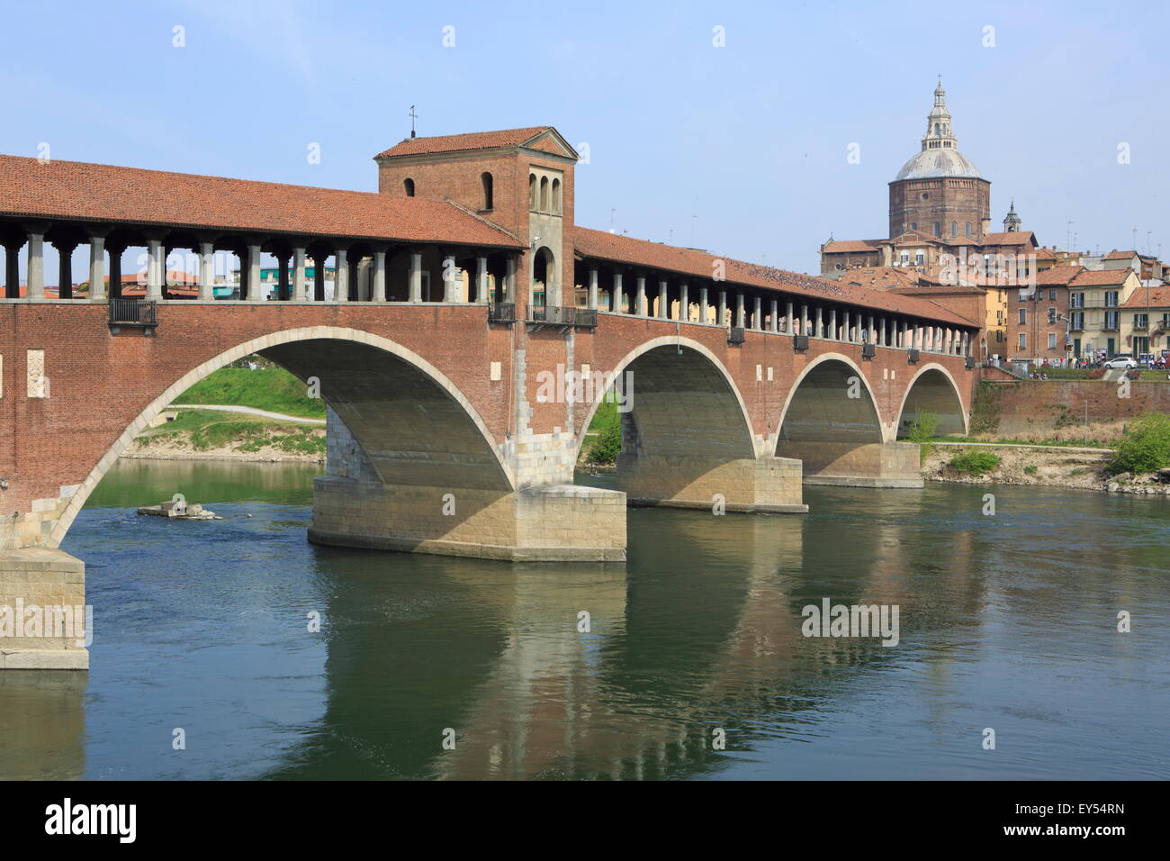 Ponte Coperto, Pavia, Pavia, Lombardy, Italy Stock Photo