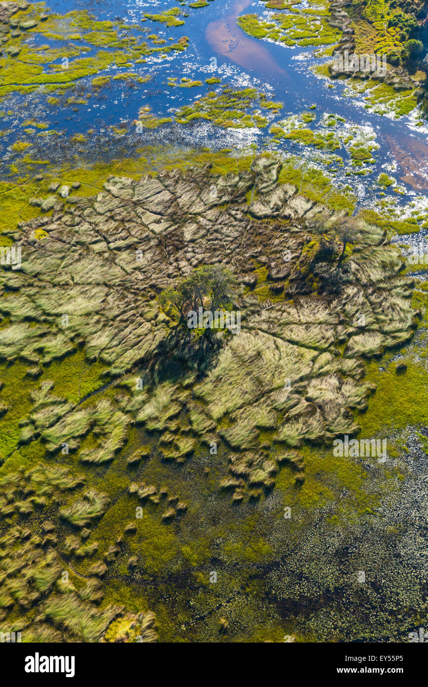 Aerial view of the Okavango Delta - Botswana Stock Photo