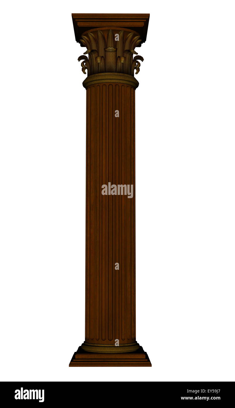 Column isolated in white background - 3D render Stock Photo - Alamy