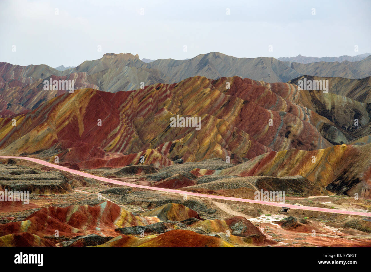 Danxia landform in Zhangye, China Stock Photo