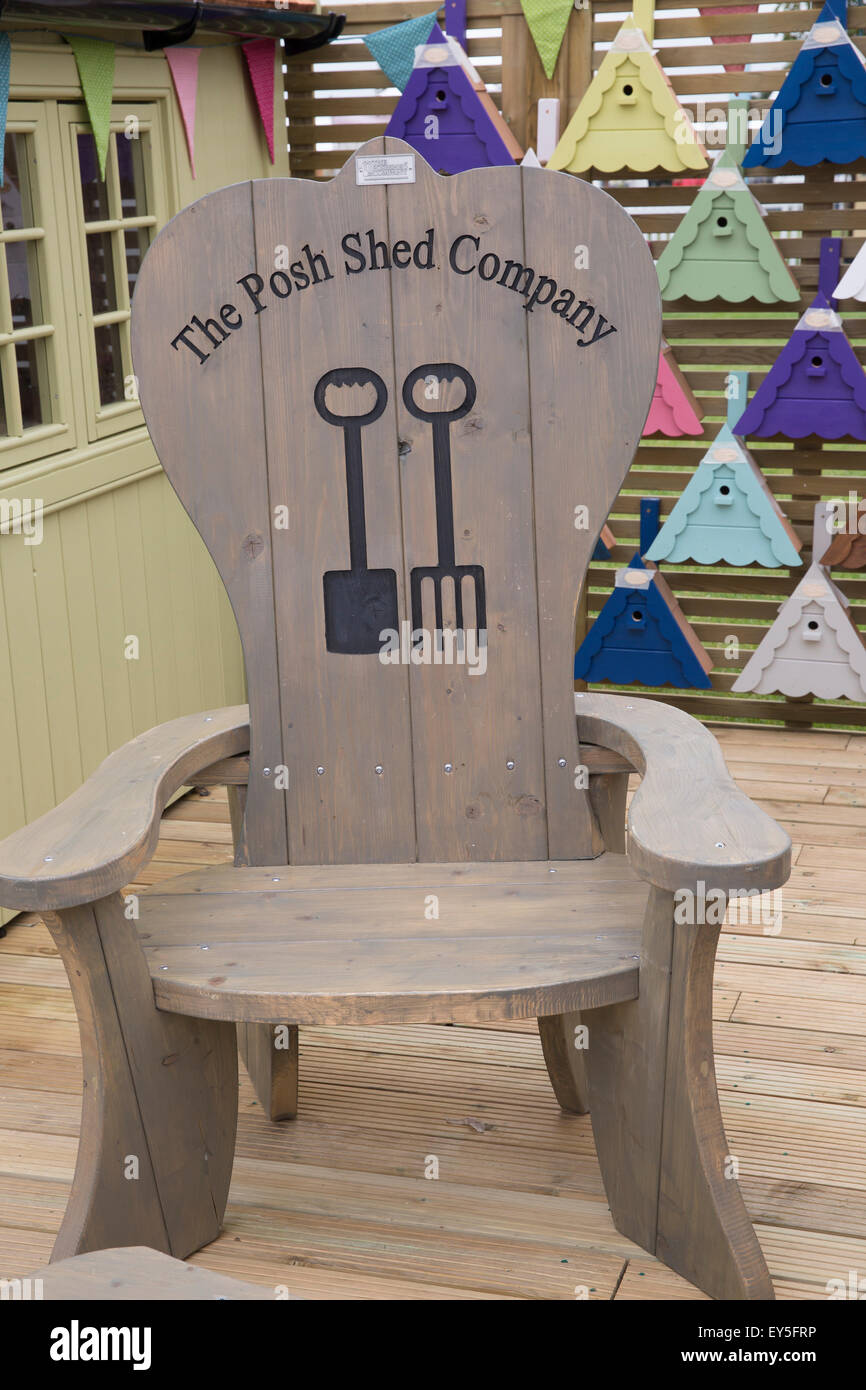 Knutsford, UK. 22nd July, 2015. The posh shed company stand on show at
