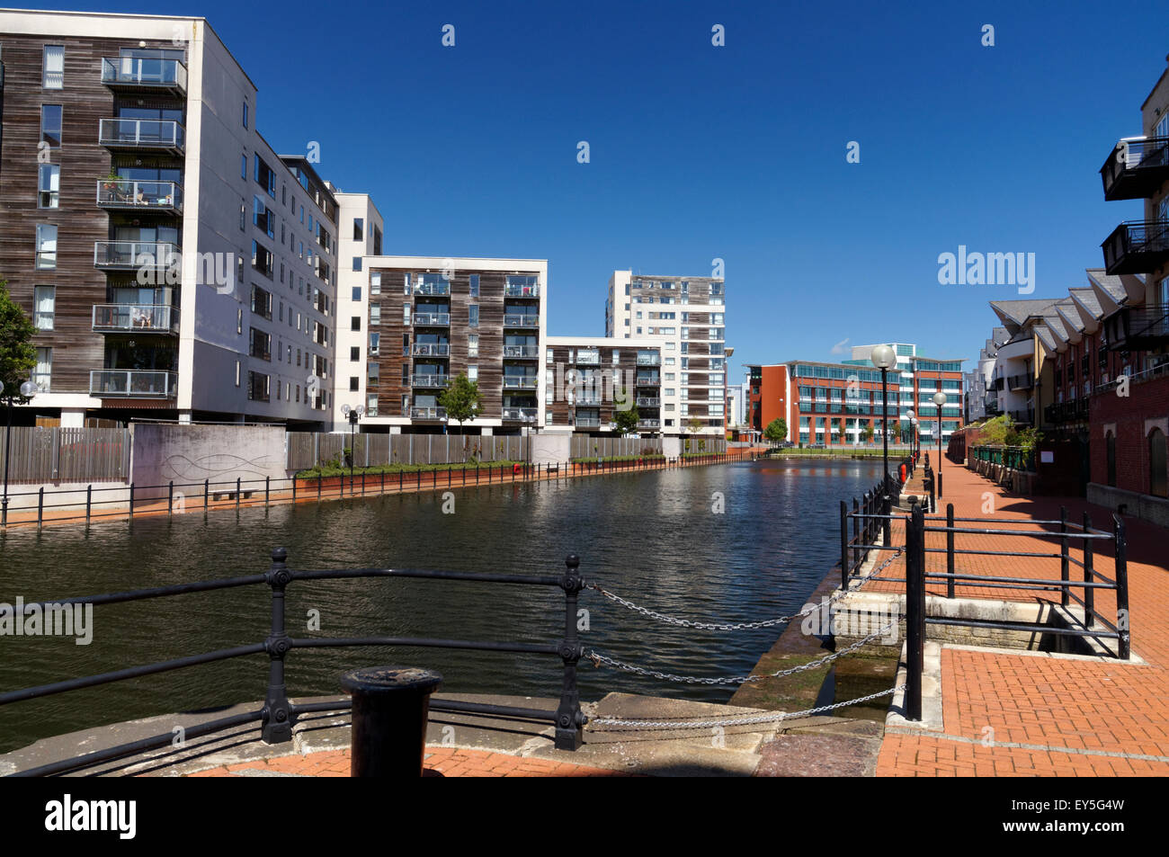 Offices and blocks of flats, Roath Basin, Cardiff Bay, Wales Stock Photo Alamy