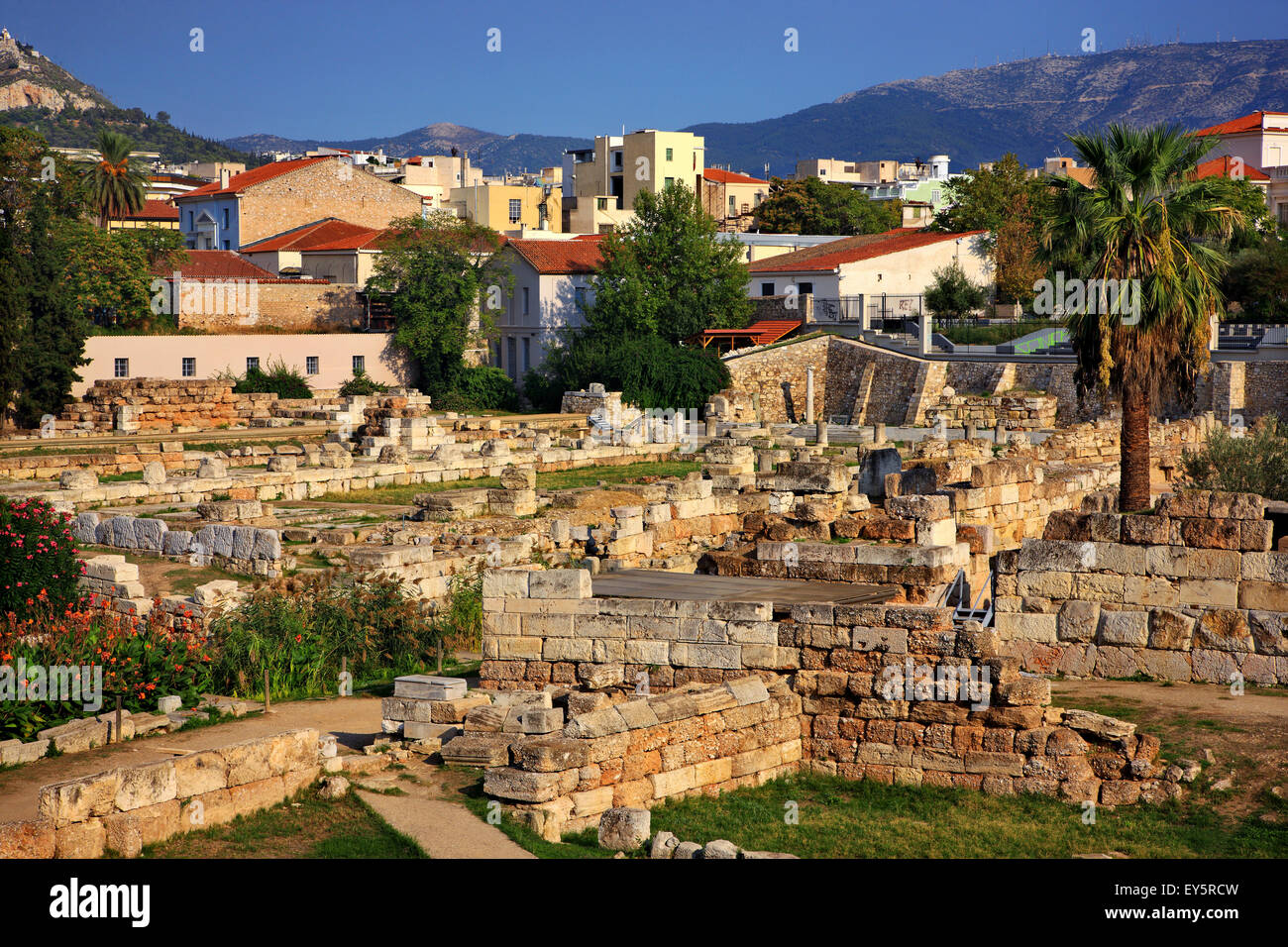 Kerameikos was one of the most beautiful 'suburbs' of ancient Athens and its most impressive Necropolis. Athens, Greece Stock Photo