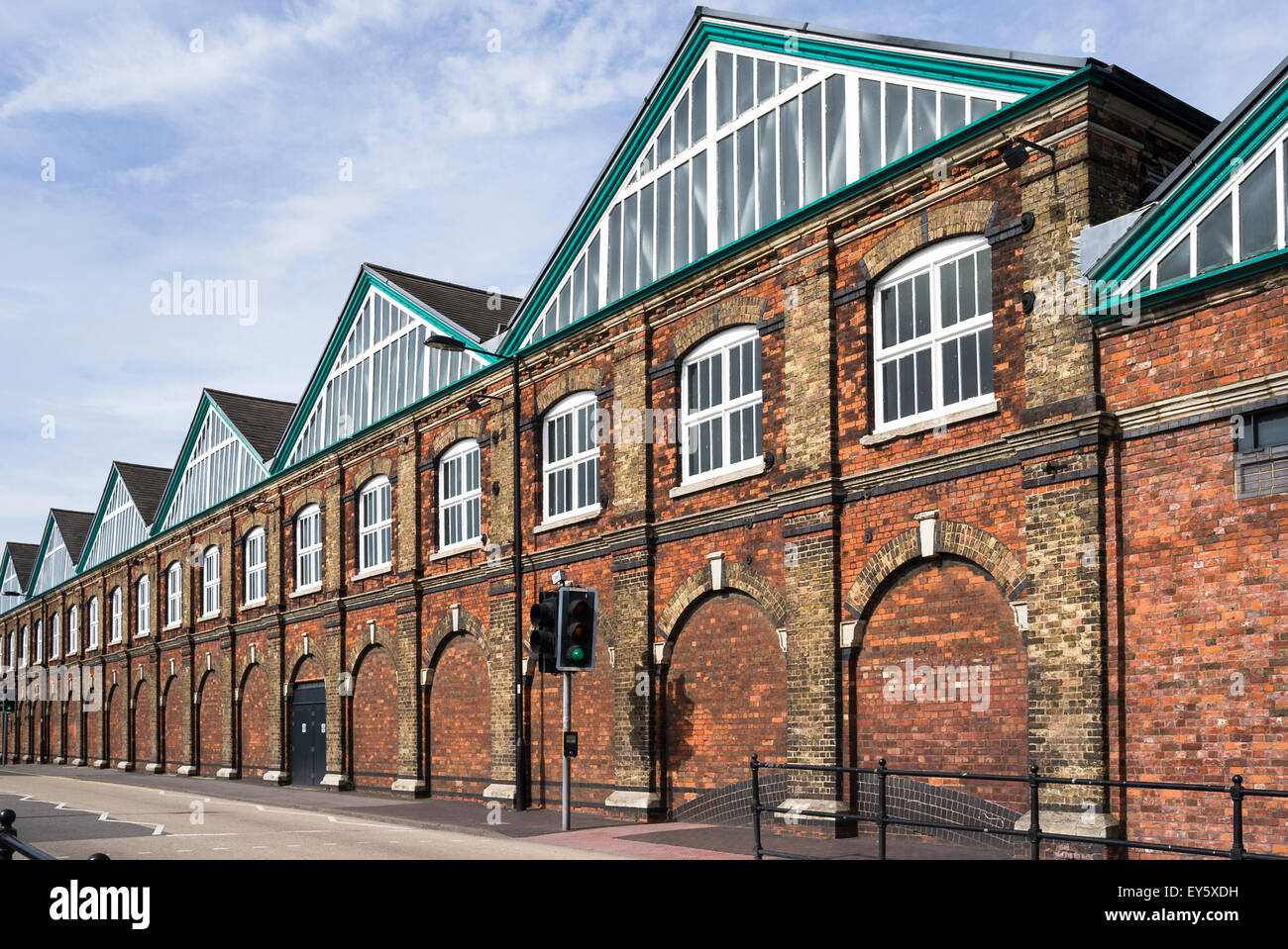 Former GWR railway engineering works in Swindon UK now a Designer Outlet Centre Stock Photo