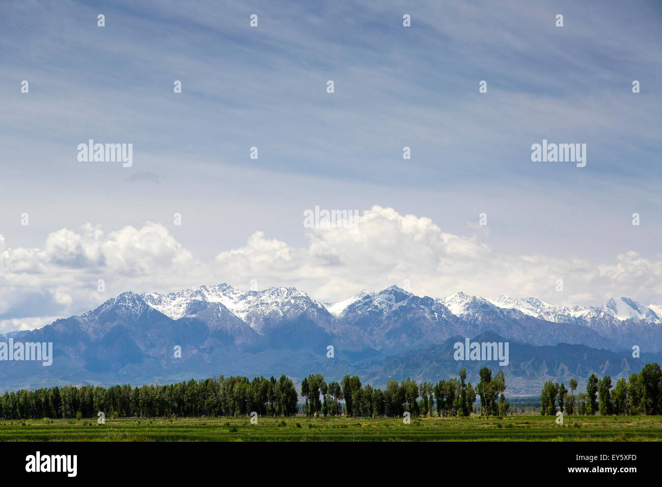 Qilian mountain and sky in Gansu province, China Stock Photo