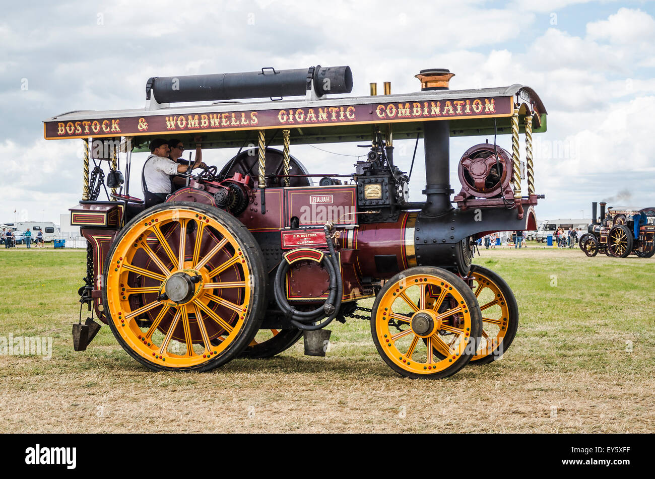 Steam traction engine by Burrell at a rural show Stock Photo