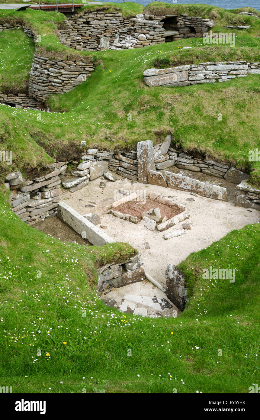 Skara Brae, stone age, Neolithic settlement, Historic Scotland & UNESCO World Heritage, West Mainland, Orkney Islands, Scotland Stock Photo