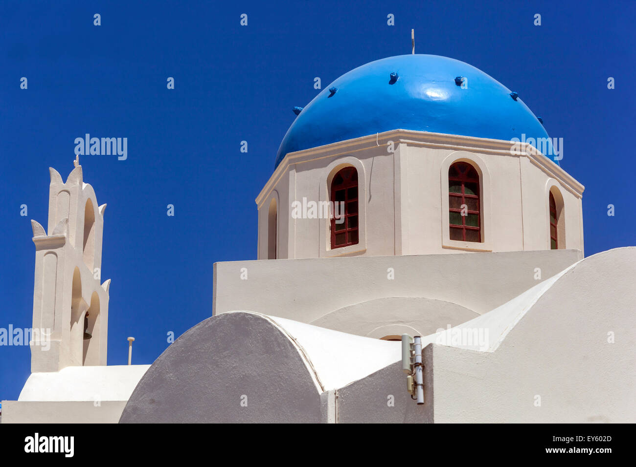 Greek Orthodox Church in Oia village, Santorini, Cyclades Islands, Greece, Europe Stock Photo