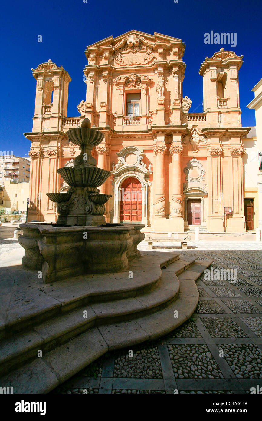 Marsala church, Sicily. Stock Photo