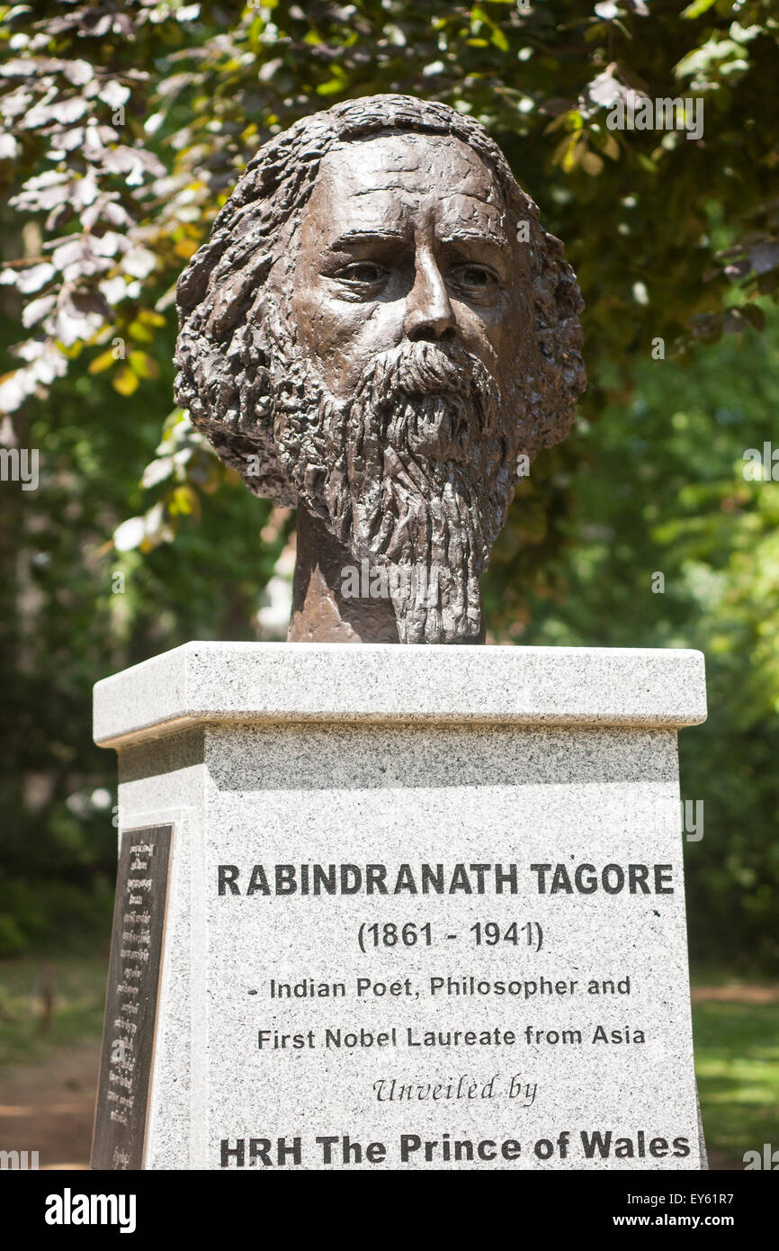 England, London, Rabindranath Tagore statue Stock Photo
