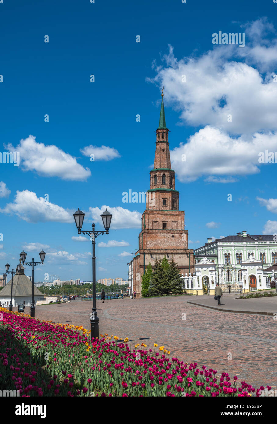Leaning Suyumbike tower, Kazan Kremlin, Tatrstan, Russia Stock Photo