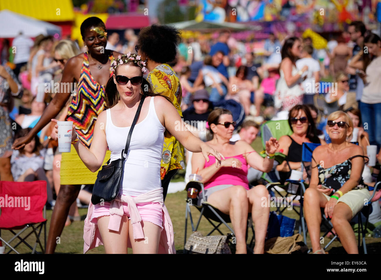Audience at the Brentwood Festival in Essex. Stock Photo
