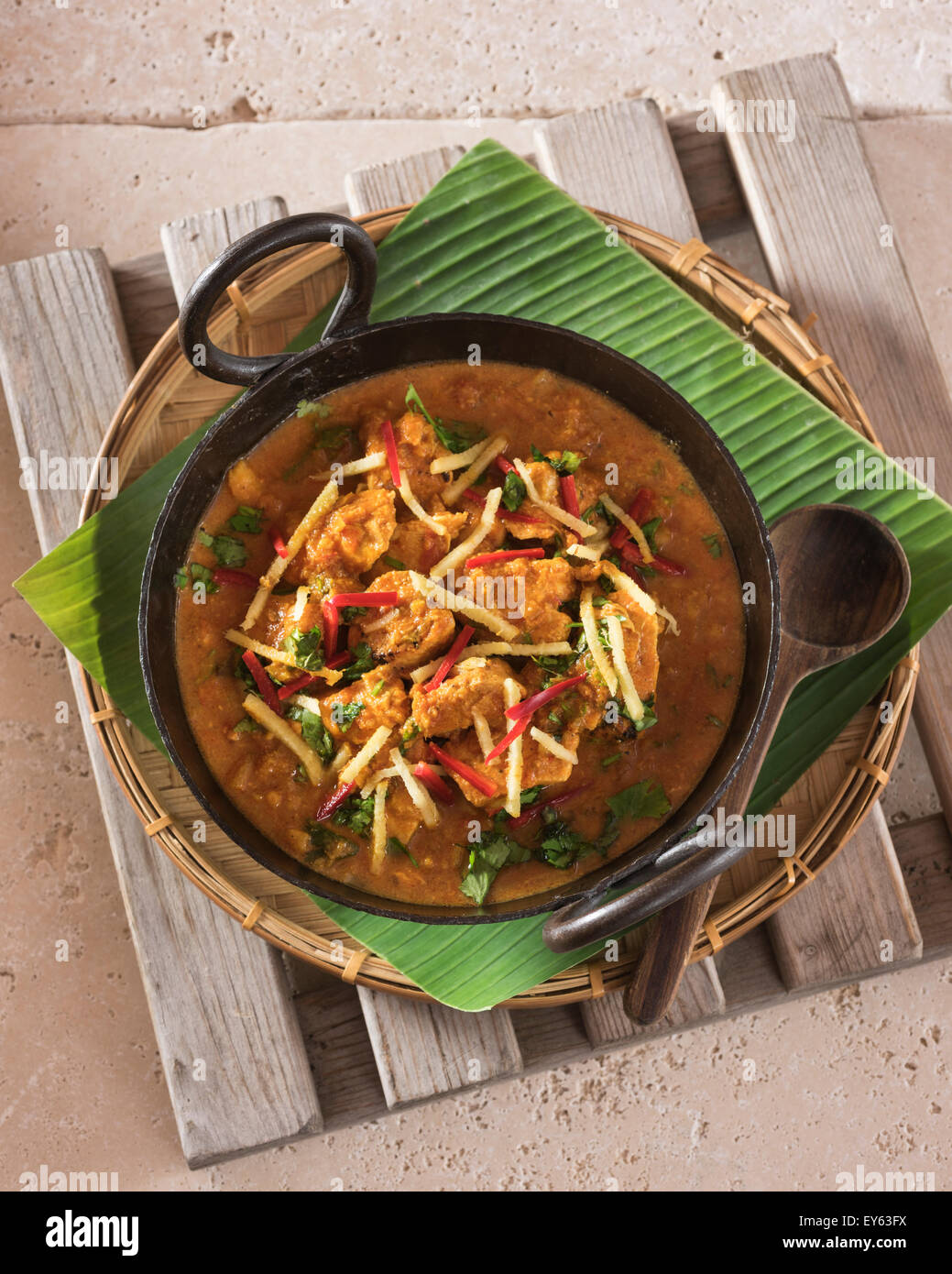Adraki murgh. Ginger chicken curry. India Food Stock Photo