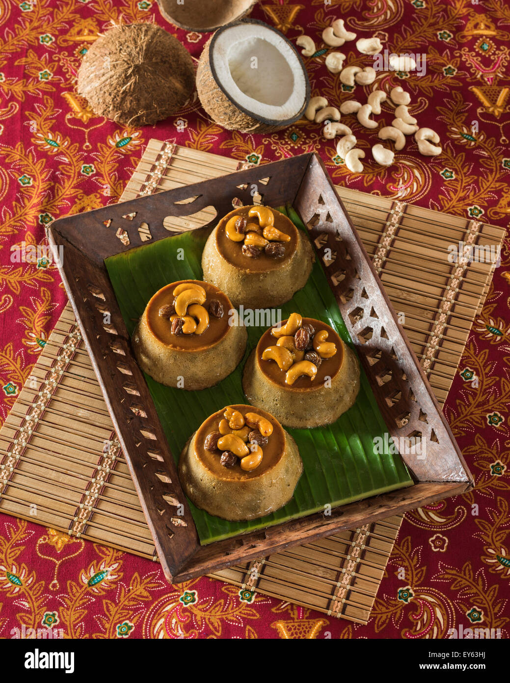 Watalappam. Coconut milk dessert. Sri Lanka Food Stock Photo Alamy