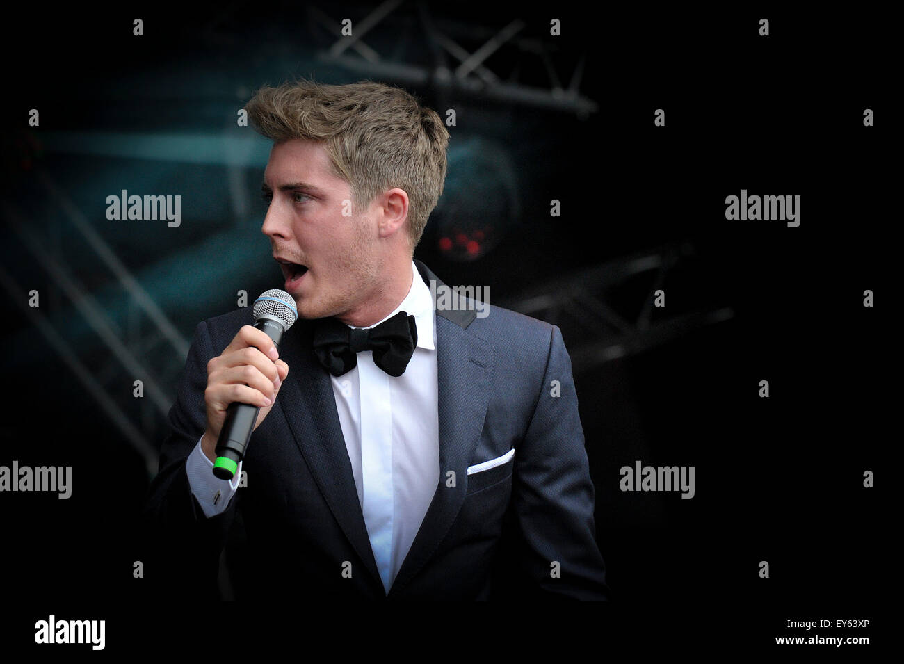 Alfie Palmer of Jack Pack performs at the Brentwood Festival 2015 Stock