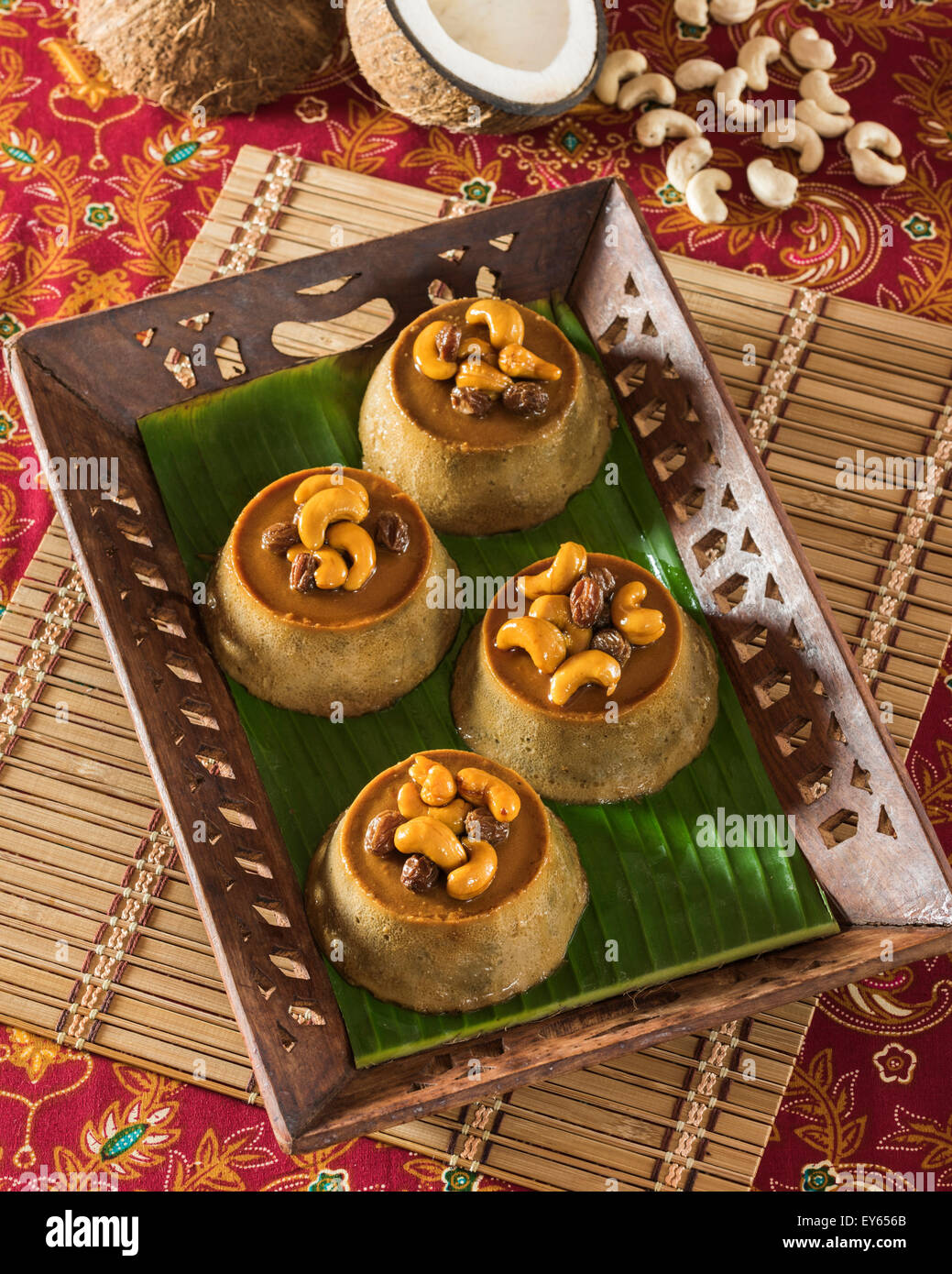 Watalappam. Coconut milk dessert. Sri Lanka Food Stock Photo Alamy