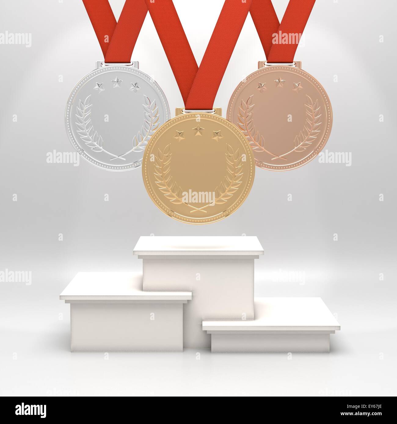 Medals and podium Stock Photo
