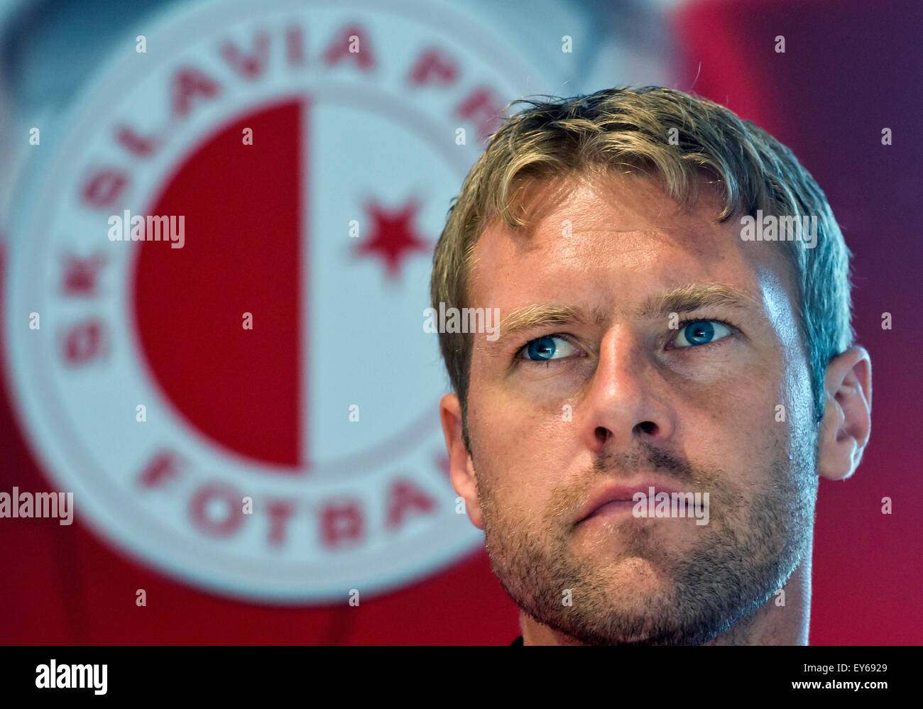 Prague, Czech Republic. 22nd July, 2015. Player of SK Slavia Prague