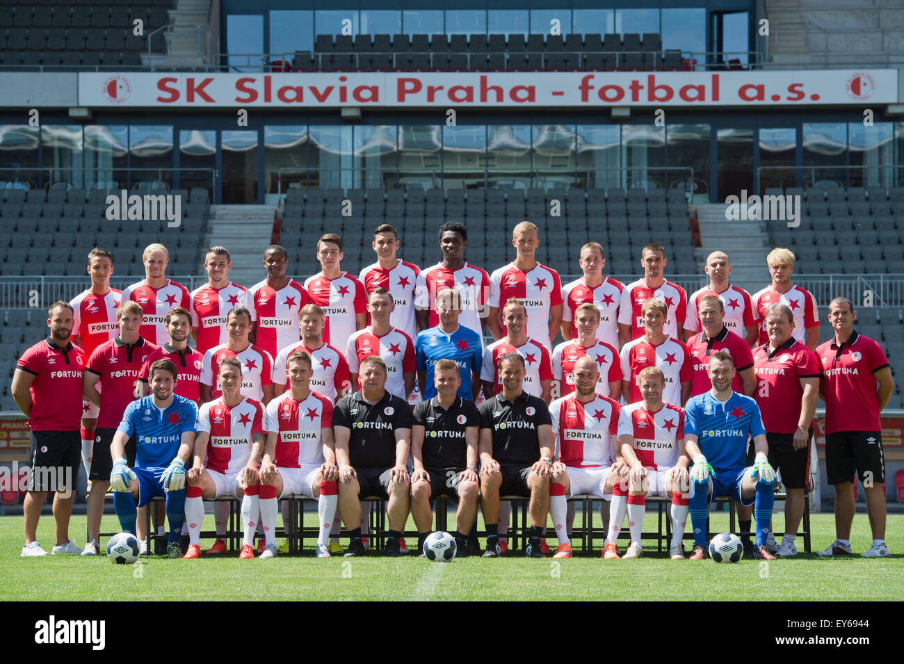 Prague, Czech Republic. 02nd Oct, 2019. SK Slavia Prague team pose prior to  the UEFA Champions League match SK Slavia Prague vs Borussia Dortmund,  second round of basic group F, on October