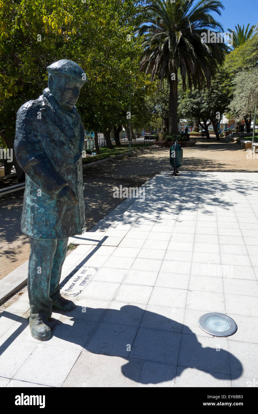 Pablo Neruda sculpture. Valparaiso. Chile Stock Photo