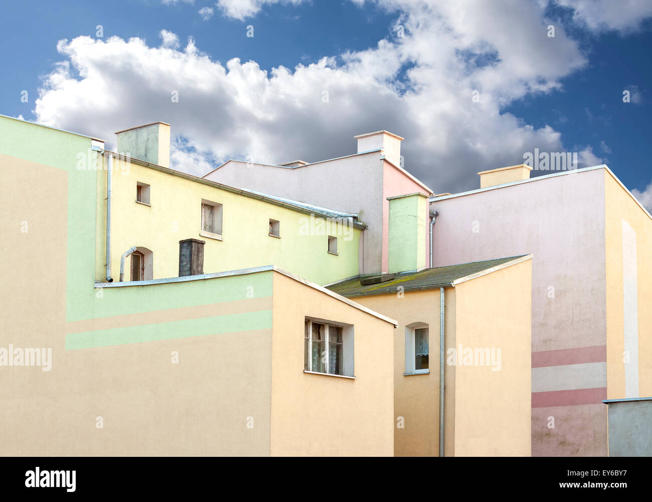 Old residential apartment blocks. Stock Photo