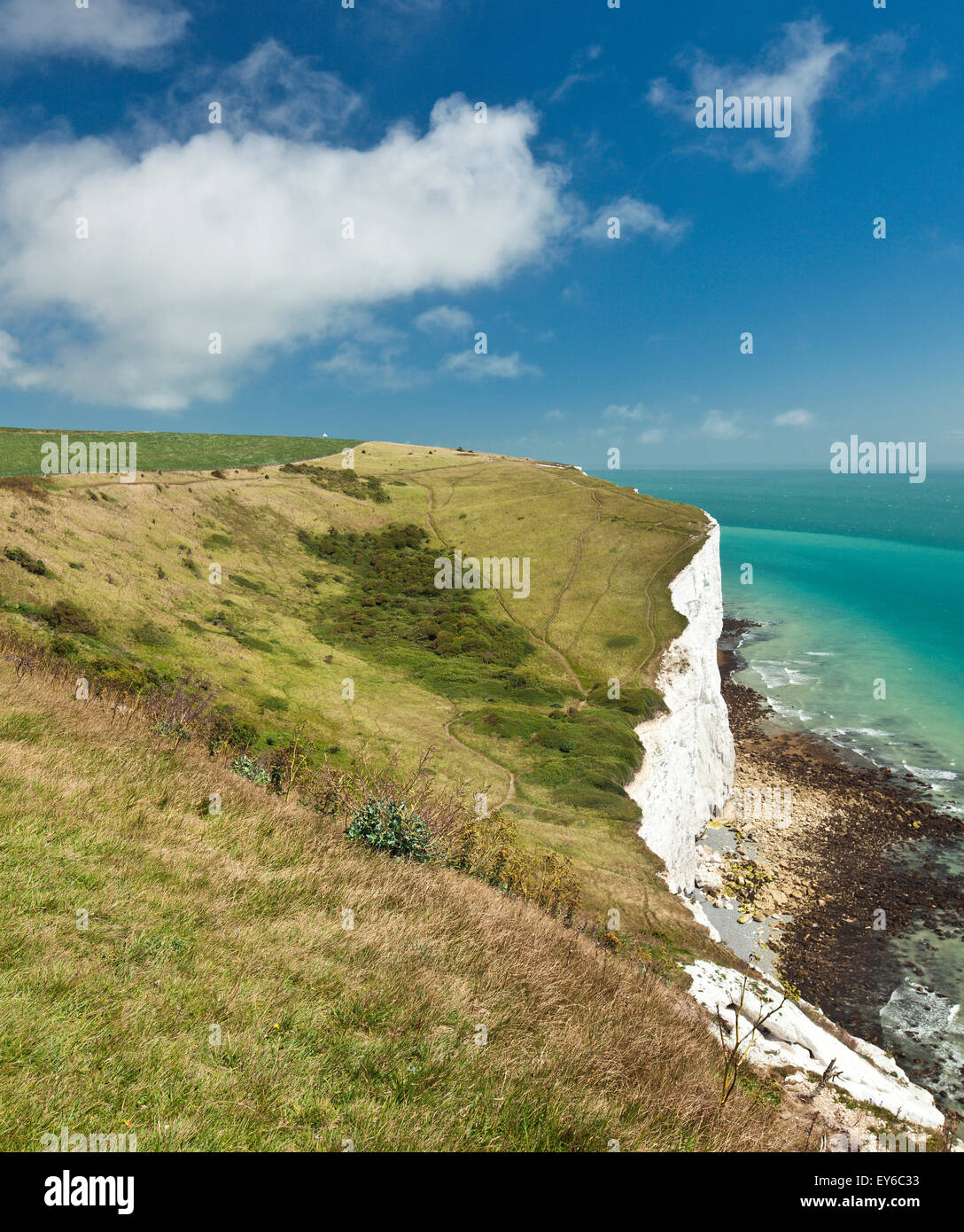 White cliffs country park, Fan Bay, Dover. Stock Photo