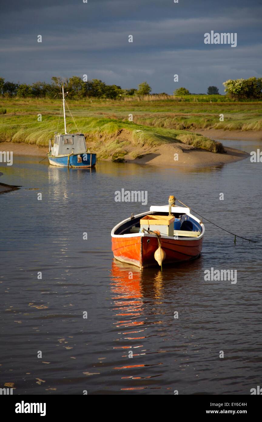 Conder River, Conder Green, Lancashire, a tidal river flowing in to the Lune estuary near Glasson Stock Photo