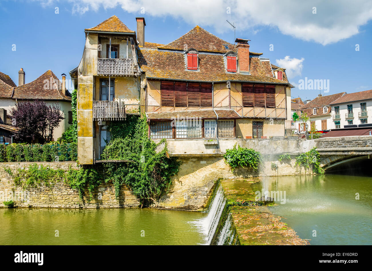 Old traditional building in Salies de Bearn, France Stock Photo Alamy