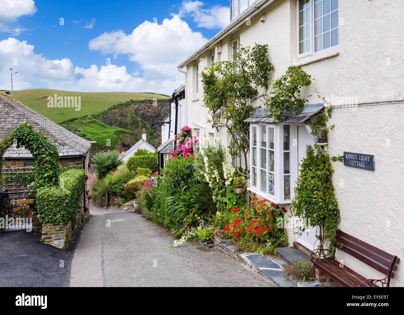 Traditional cottages on Rose Hill just above the village centre, Port