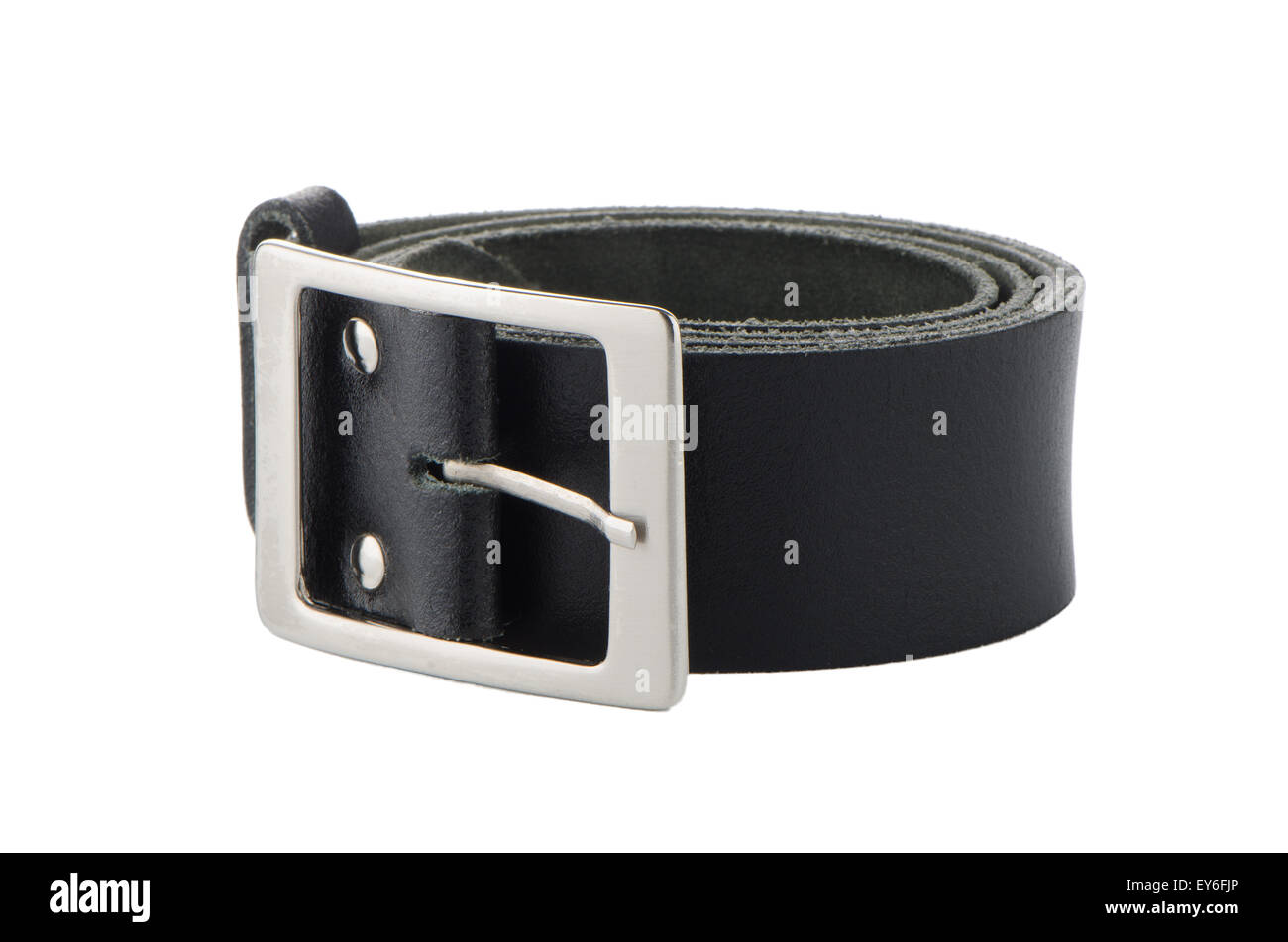 Leather belt isolated on white background Stock Photo - Alamy