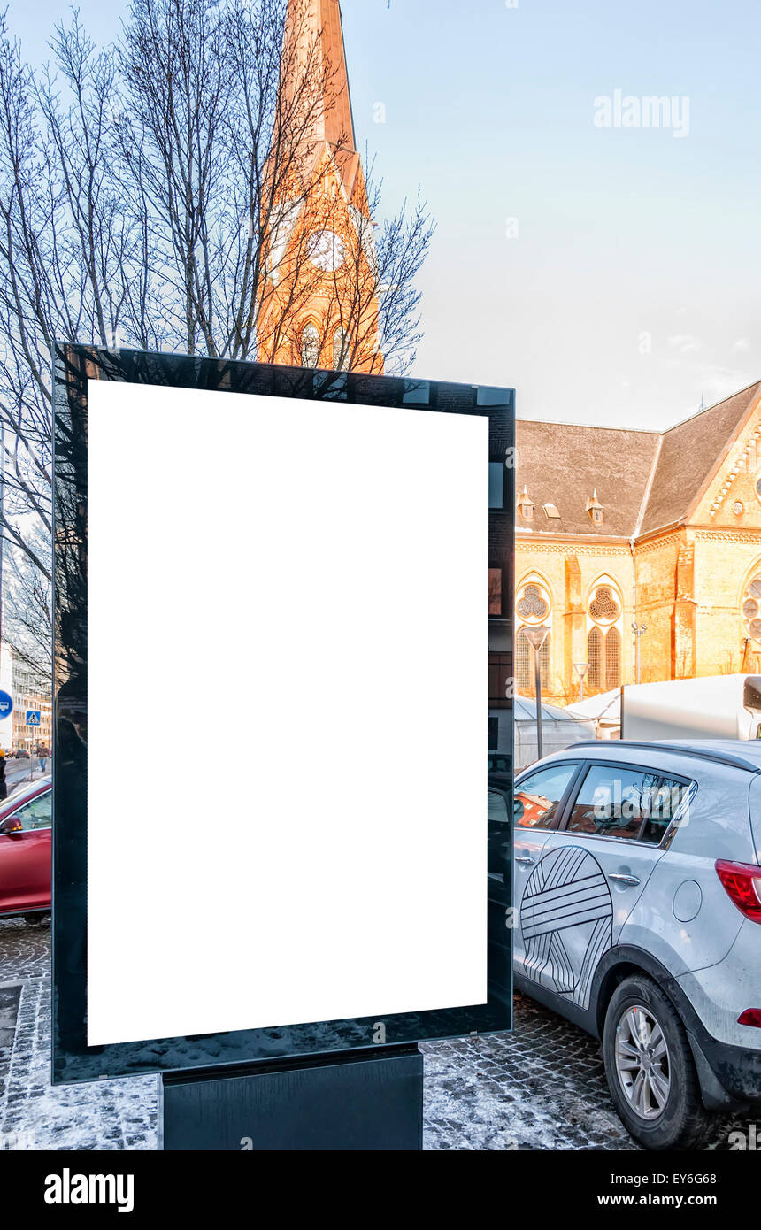 An image of a blank billboard for your advertising situated in the swedish city of Helsingborg. Stock Photo