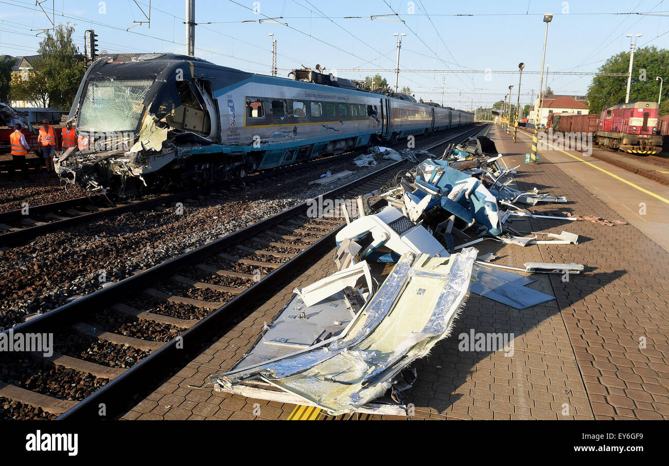 Studenka Moravia Czech Republic 22nd July 2015 Destroyed Pendolino 