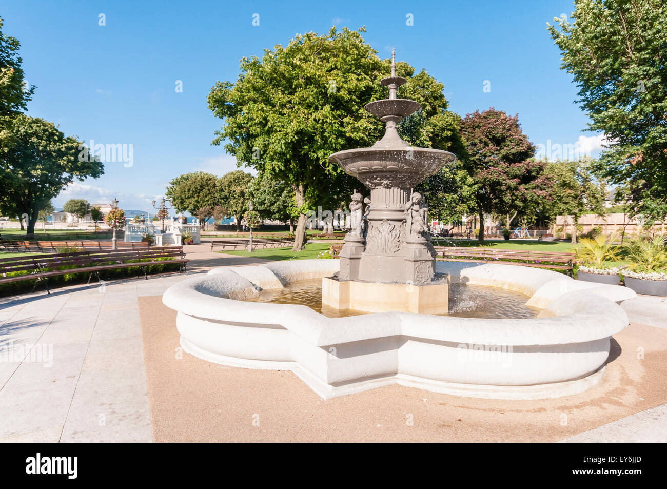 Fountain in the People's Park, Glasthule, Dublin, Ireland Stock Photo