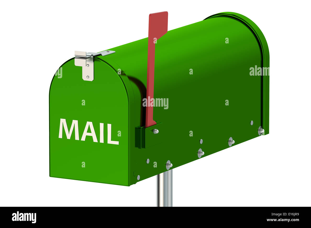 Green Mailbox isolated on white background+C1980C1989 Stock Photo Alamy