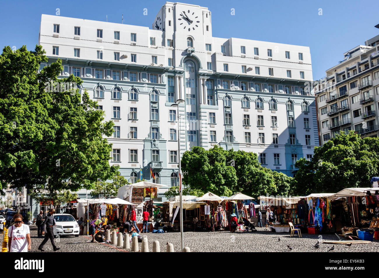 Cape Town South Africa,City Centre,center,Green Market Square,Three Cities Inn on the Square,hotel,vendor vendors stall stalls booth market marketplac Stock Photo